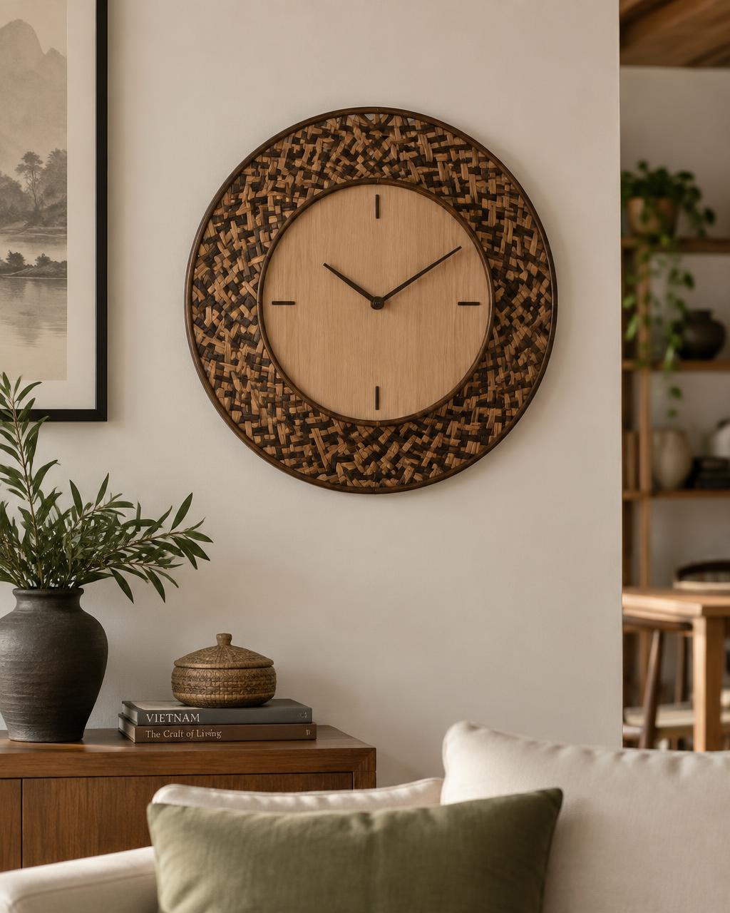 Đồng hồ treo tường tre